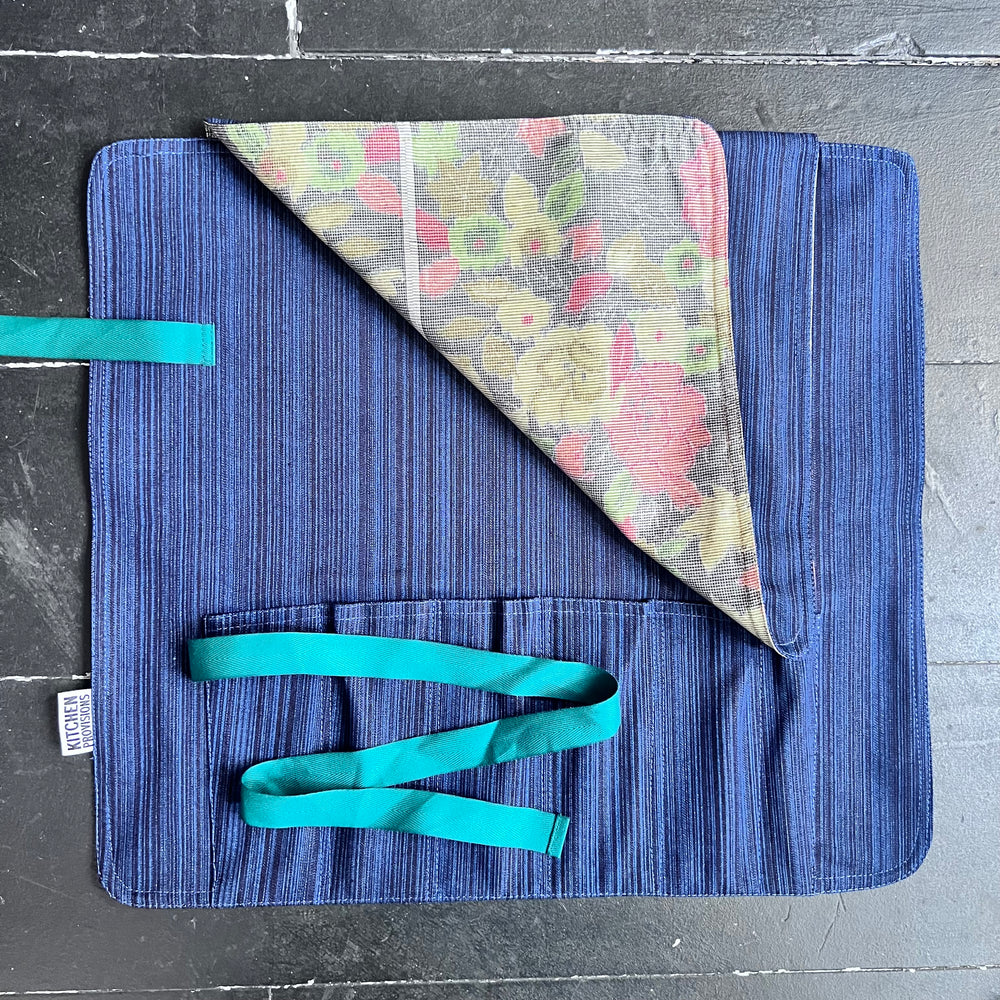 Kitchen Provisions Merch - the knife roll - DEADSTOCK DENIM/VINTAGE FABRIC X