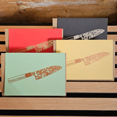 Knife greetings cards - designed by Takako Copeland for Kitchen Provisions