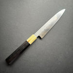 Honyaki Petty knife, Shirogami 3 Carbon steel, mirror polish finish, Ebony handle - Ikeda