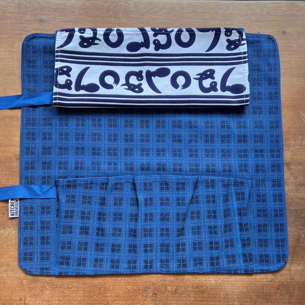 Kitchen Provisions Merch - the knife roll - DEADSTOCK DENIM/VINTAGE FABRIC 27-01