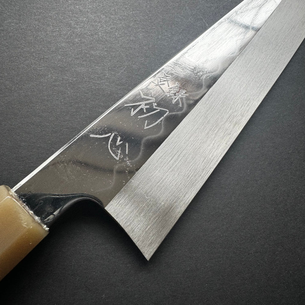 Gyuto knife, Shirogami 3 Honyaki, Polished finish, Ebony handle - Nakagawa Hamono