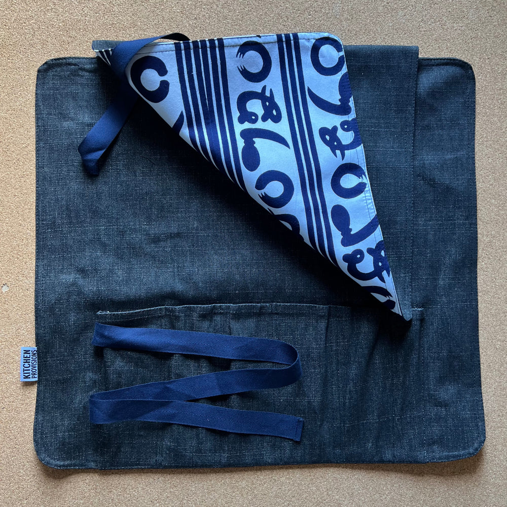 Kitchen Provisions Merch - the knife roll - DEADSTOCK DENIM/VINTAGE FABRIC 19