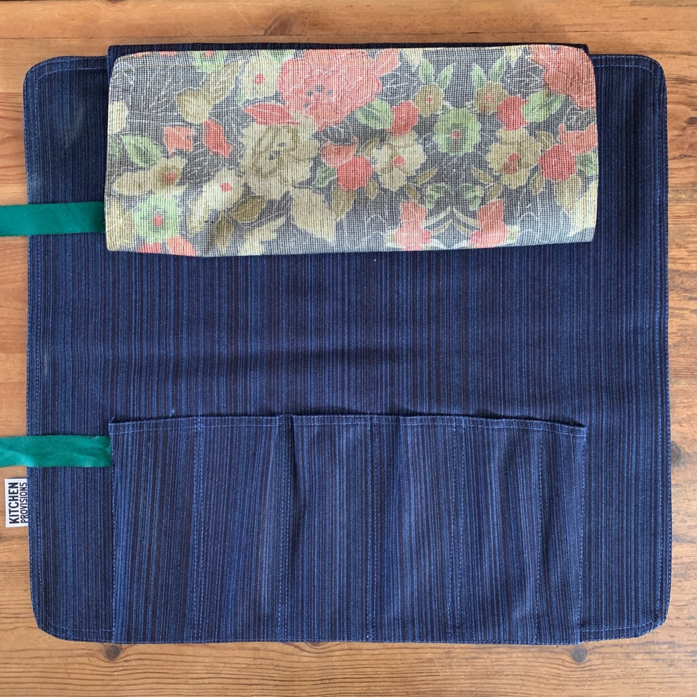 Kitchen Provisions Merch - the knife roll - DEADSTOCK DENIM/VINTAGE FABRIC 26