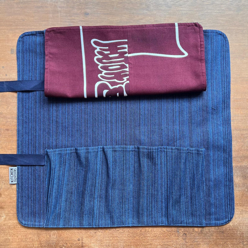 Kitchen Provisions Merch - the knife roll - DEADSTOCK DENIM/VINTAGE FABRIC 25-01