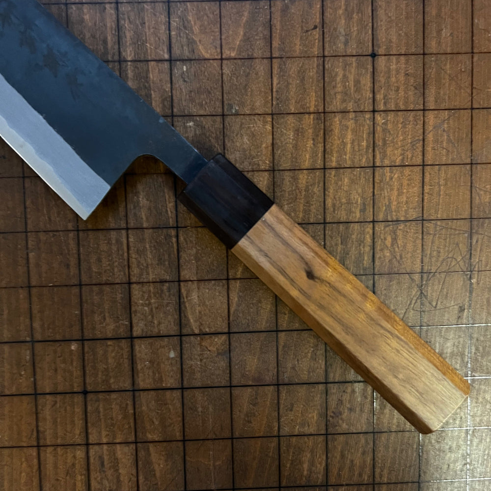 Gyuto knife, Aogami Super with stainless steel cladding, kurouchi finish - Kamo