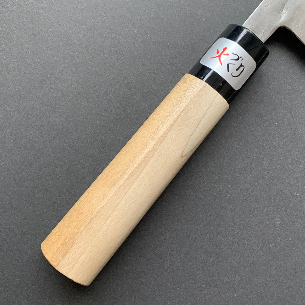 Nakiri knife, Shirogami 1 with stainless steel cladding, Nashiji finish, Nashiji range, wa handle - Fujiwara