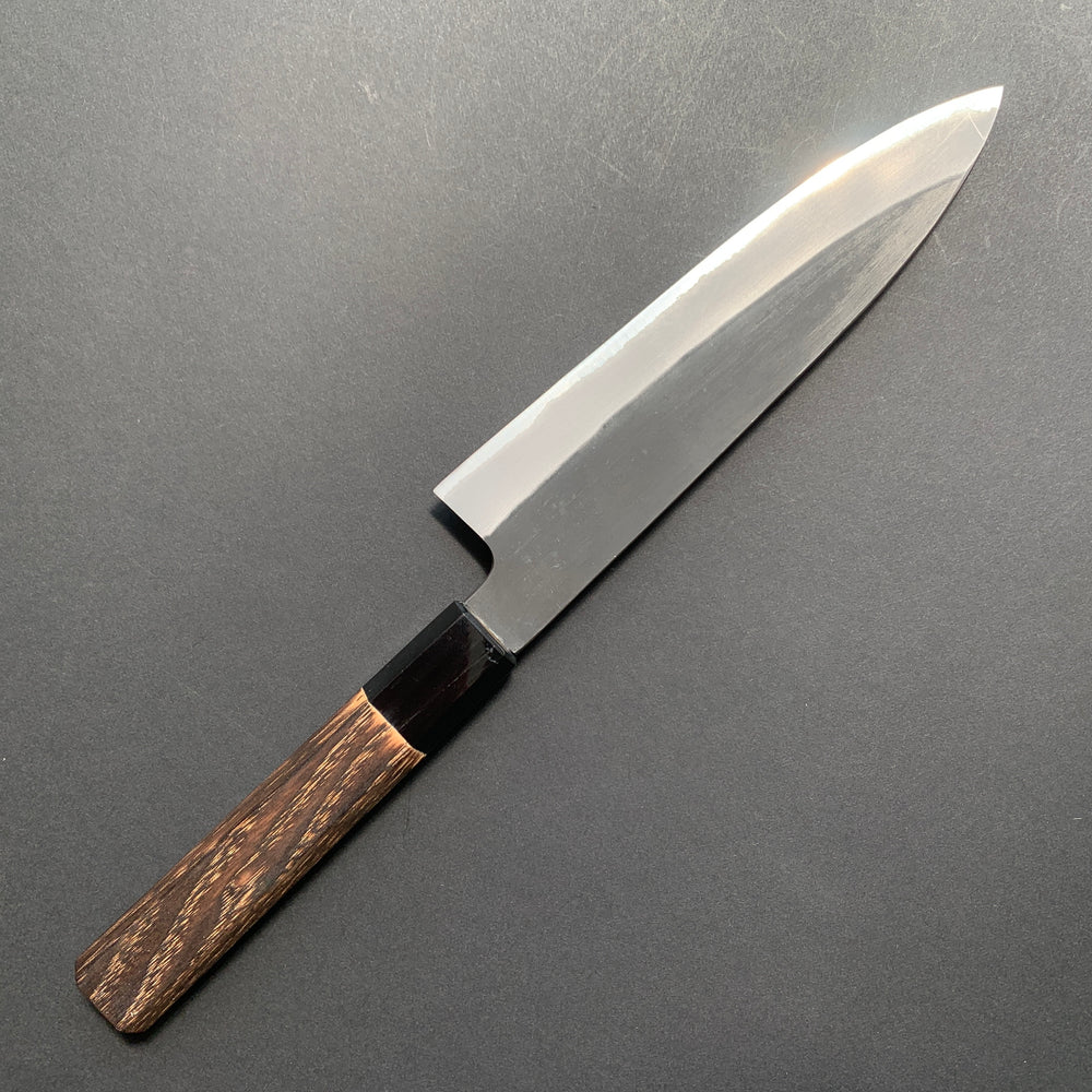 Petty knife, Shirogami 2 with stainless steel cladding, Kurouchi finish - Mutsumi Hinoura