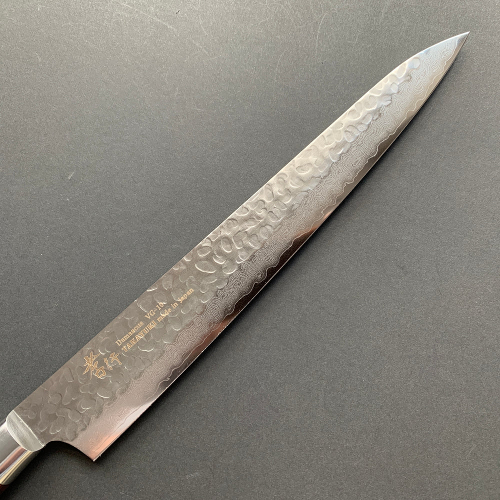 Sujihiki knife, VG10 stainless steel, Damascus Tsuchime finish - Sakai Takayuki