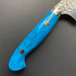 Bunka Knife, Senko SG2 Powder Steel, Tsuchime Finish, Western style Turquoise handle - Yu Kurosaki