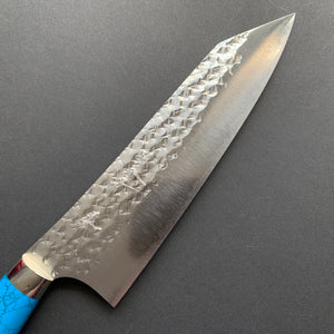 Bunka Knife, Senko SG2 Powder Steel, Tsuchime Finish, Western style Turquoise handle - Yu Kurosaki