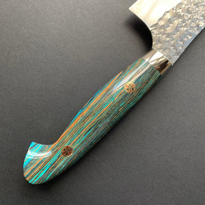 Bunka Knife, Senko SG2 Powder Steel, Tsuchime Finish, Western style Turquoise handle - Yu Kurosaki