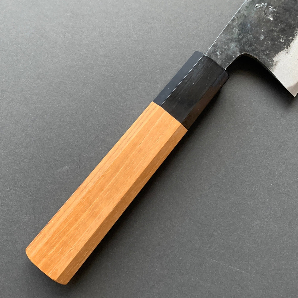 Santoku knife, Aogami 2 with iron cladding, Kurouchi finish, Sumi range - Hatsukokoro