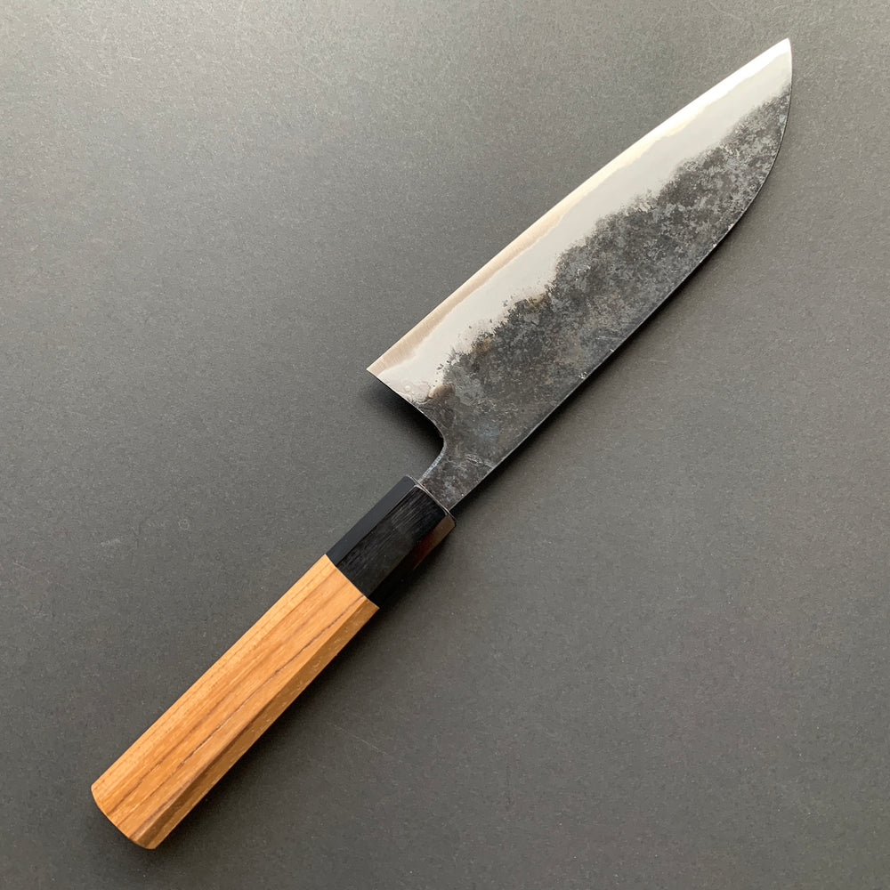 Santoku knife, Aogami 2 with iron cladding, Kurouchi finish, Sumi range - Hatsukokoro