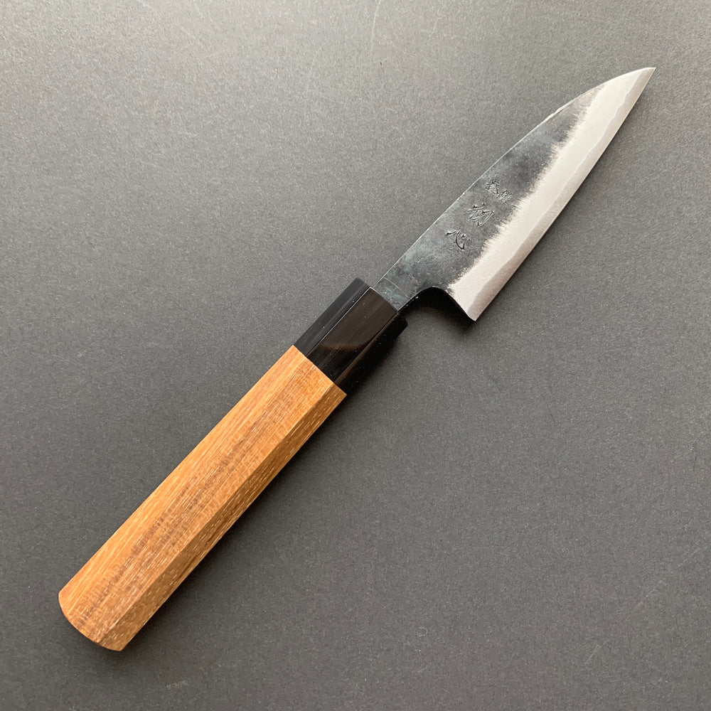 Petty knife, Aogami 2 with iron cladding, Kurouchi finish, Sumi range - Hatsukokoro