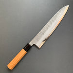 Gyuto knife, Aogami super with iron cladding, damascus tsuchime and nashiji finish, Inazuma range - Hatsukokoro