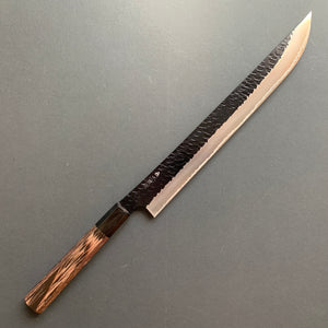 Sakimaru Sujihiki knife, SG2 powder steel, Kurouchi Tsuchime finish - Nigara