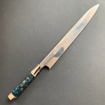 Yanagiba knife, Shirogami 1 Honyaki steel, Fuji-San hamon, Polished finish - Nigara