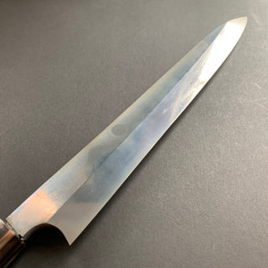 Yanagiba knife, Shirogami 1 Honyaki steel, Fuji-San hamon, Polished finish - Nigara