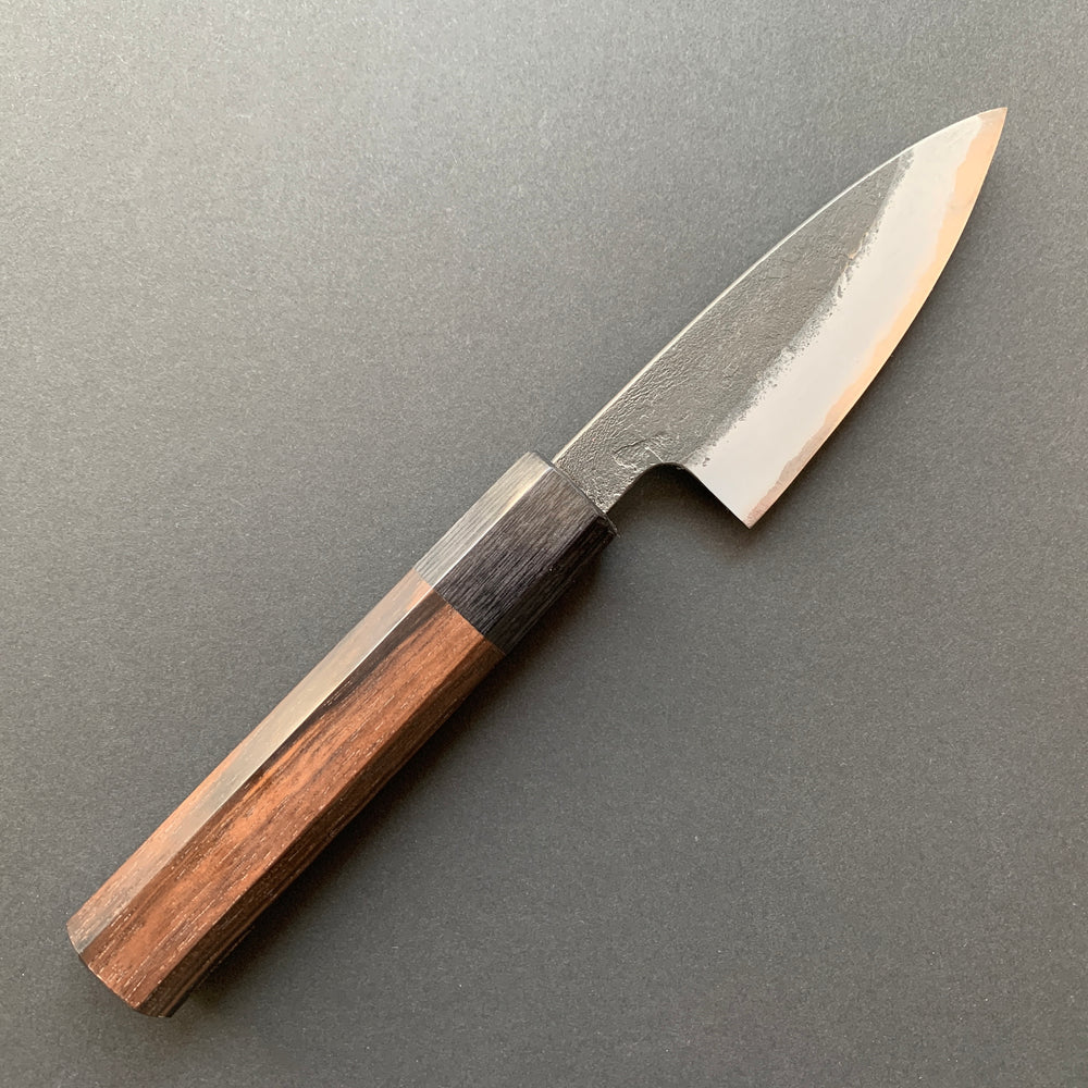 Paring knife, Aogami Super with stainless steel cladding, Kurouchi Nashiji finish - Mutsumi Hinoura