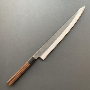 Sujihiki knife, Aogami Super with stainless steel cladding, Kurouchi Nashiji finish - Mutsumi Hinoura