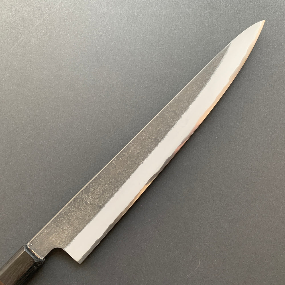 Sujihiki knife, Aogami Super with stainless steel cladding, Kurouchi Nashiji finish - Mutsumi Hinoura