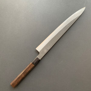 Sujihiki knife, Aogami Super with stainless steel cladding, Kurouchi Nashiji finish - Mutsumi Hinoura