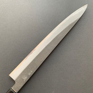 Sujihiki knife, Aogami Super with stainless steel cladding, Kurouchi Nashiji finish - Mutsumi Hinoura