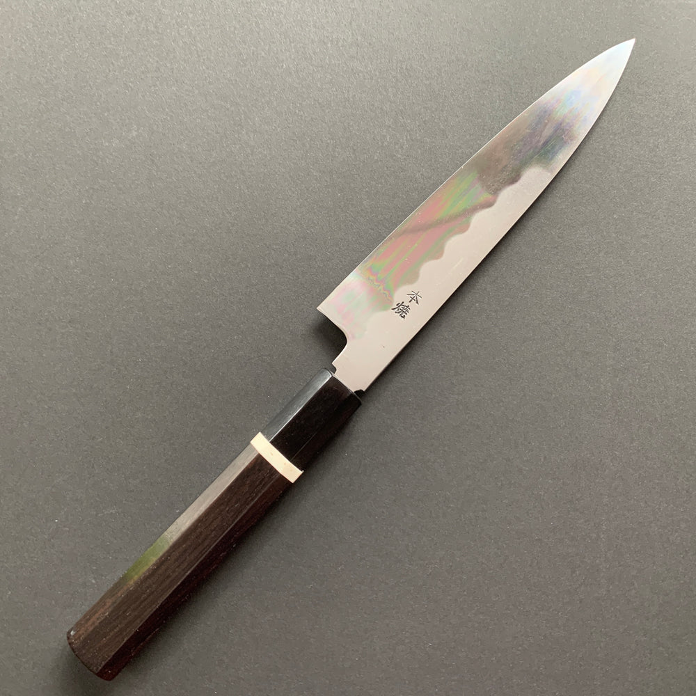 Honyaki Petty knife, Shirogami 3 Carbon steel, mirror polish finish - Ikeda