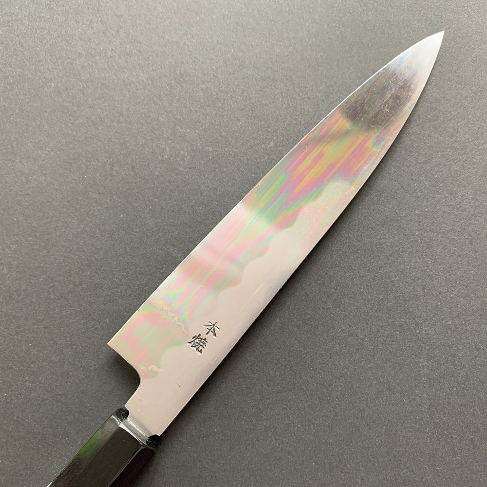 Honyaki Petty knife, Shirogami 3 Carbon steel, mirror polish finish - Ikeda