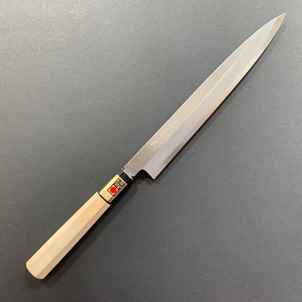 Yanagiba knife, Shirogami 2 Carbon steel, polished finish - Ikeda