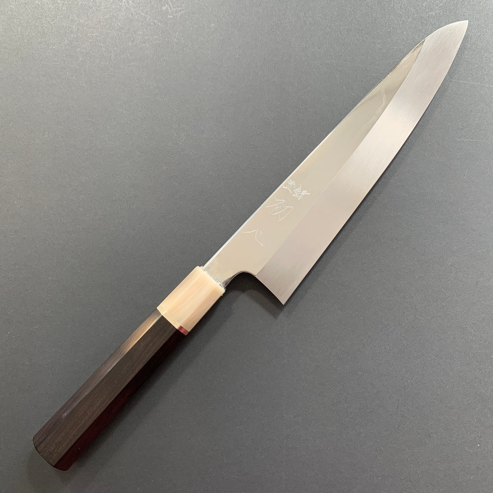 Gyuto knife, Shirogami 1 Honyaki, Polished finish - Nakagawa Hamono