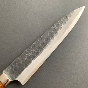 Gyuto knife, Aogami Super carbon steel, Kurouchi and Tsuchime finish - Saji