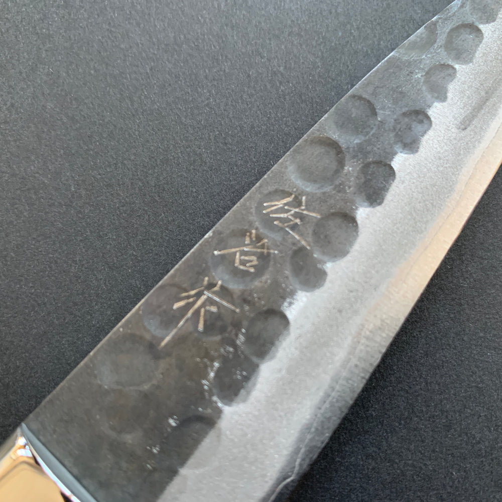 Petty knife, Aogami Super carbon steel, Kurouchi and Tsuchime finish - Saji