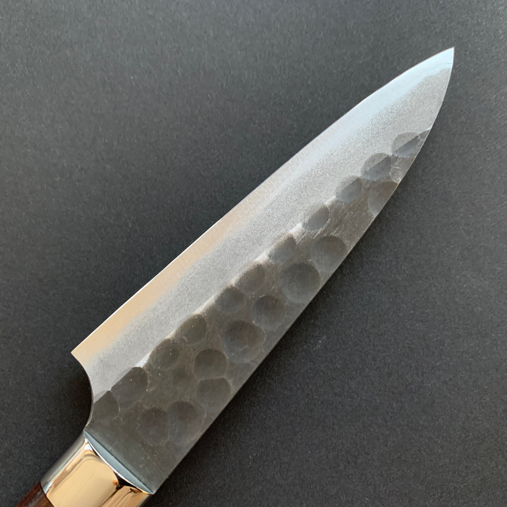 Petty knife, Aogami Super carbon steel, Kurouchi and Tsuchime finish - Saji