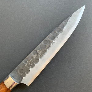 Petty knife, Aogami Super carbon steel, Kurouchi and Tsuchime finish - Saji