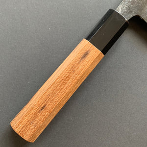 Santoku knife, Aogami 2 with iron cladding, Kurouchi finish, Kurogane range - Hatsukokoro