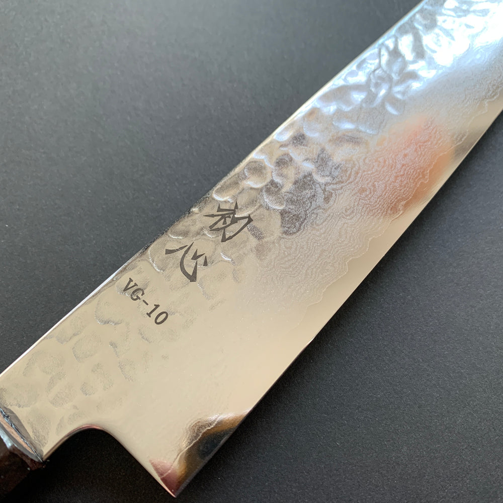 Sujihiki knife, VG10 Stainless Steel, Tsuchime Damascus finish, Hayabusa range - Hatsukokoro