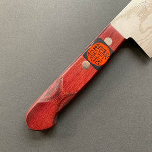 Gyuto knife, VG10, damascus finish, red handle - Shigeki Tanaka