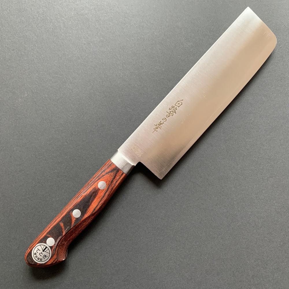 Nakiri knife, SLD with stainless steel cladding, polished finish - Hayashi