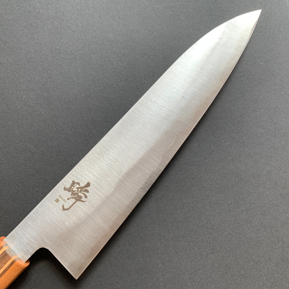 Gyuto knife, Ginsan stainless steel, polished finish, Majiro range - Shigeki Tanaka