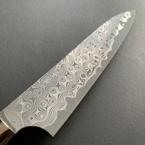 Petty knife, SG2 powder steel, Damascus finish, Western style Karin handle - Nigara