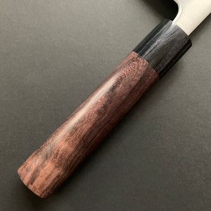 Nakiri knife, Aogami Super with stainless steel cladding, migaki finish - Akifusa