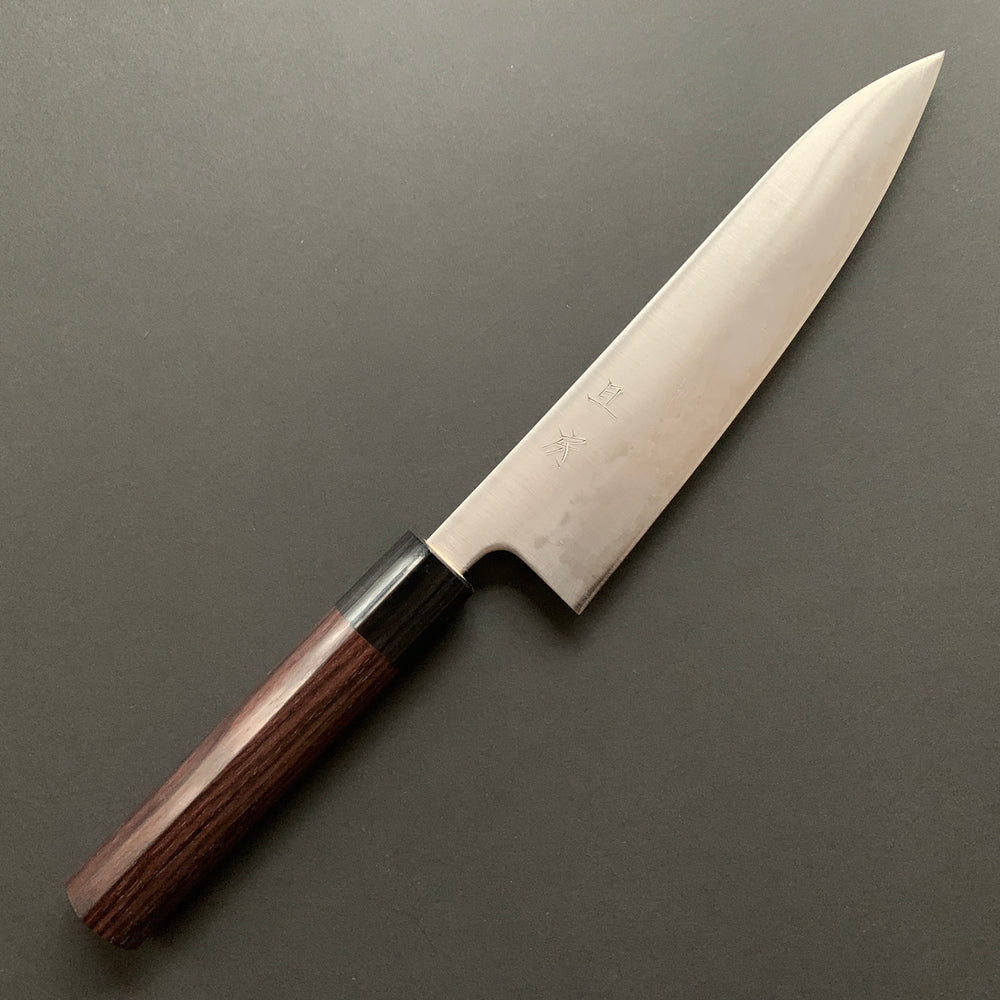 Gyuto knife, Aogami Super with stainless steel cladding, migaki finish - Akifusa