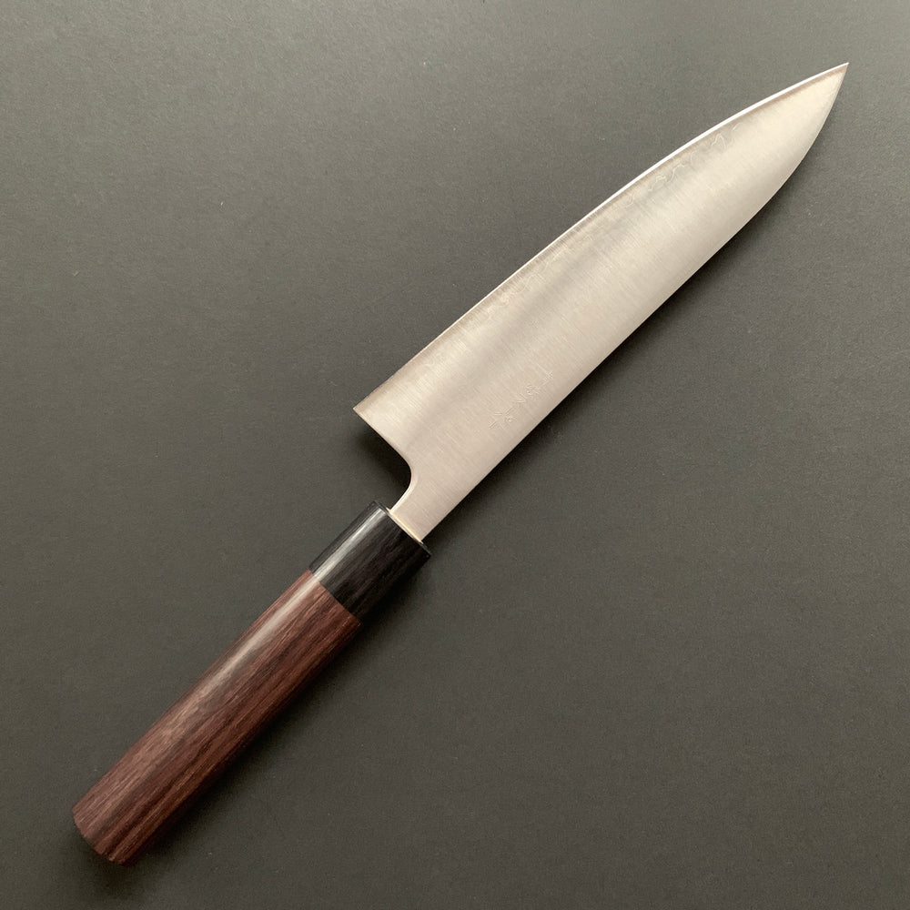 Gyuto knife, Aogami Super with stainless steel cladding, migaki finish - Akifusa