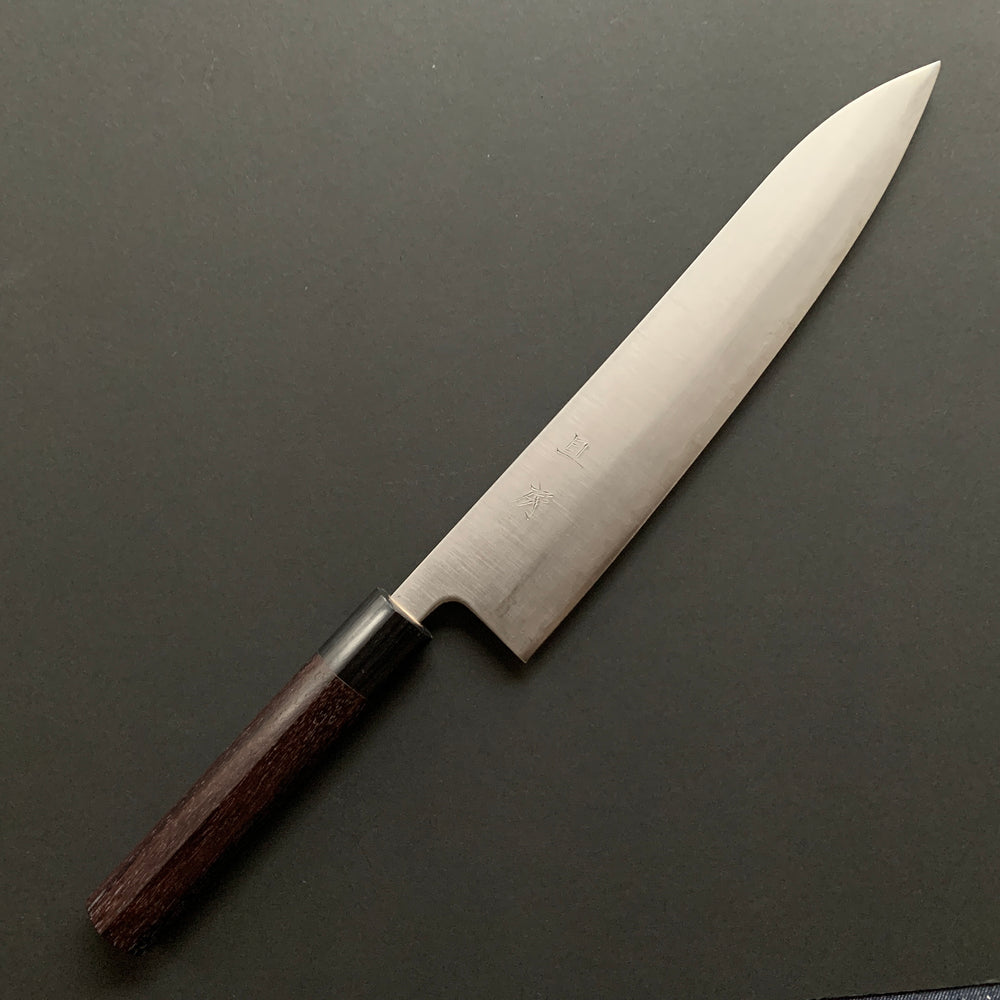 Gyuto knife, Aogami Super with stainless steel cladding, migaki finish - Akifusa