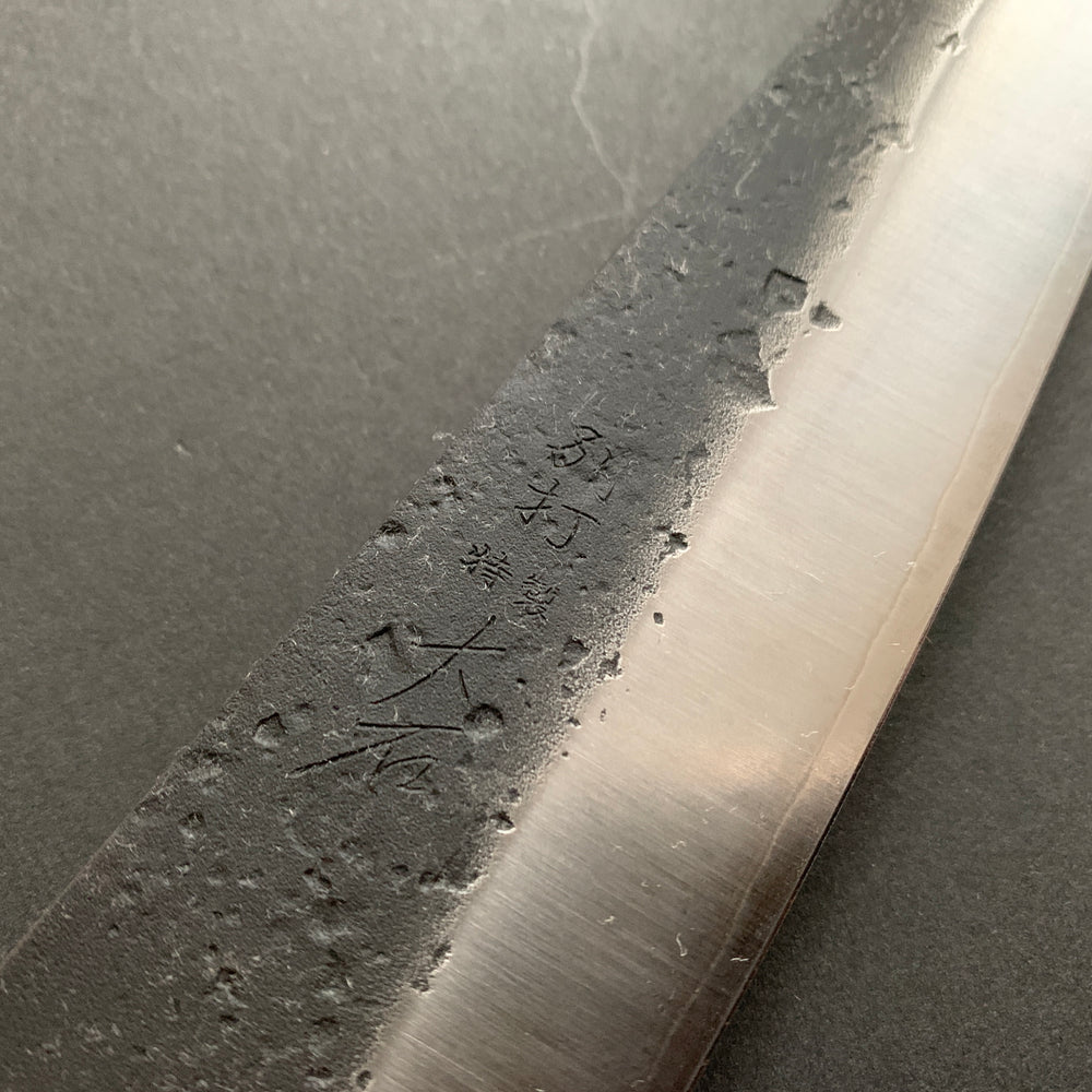 Honesuki knife, SLD core with stainless steel cladding, Nashiji and Kurouchi Finish - Ohishi