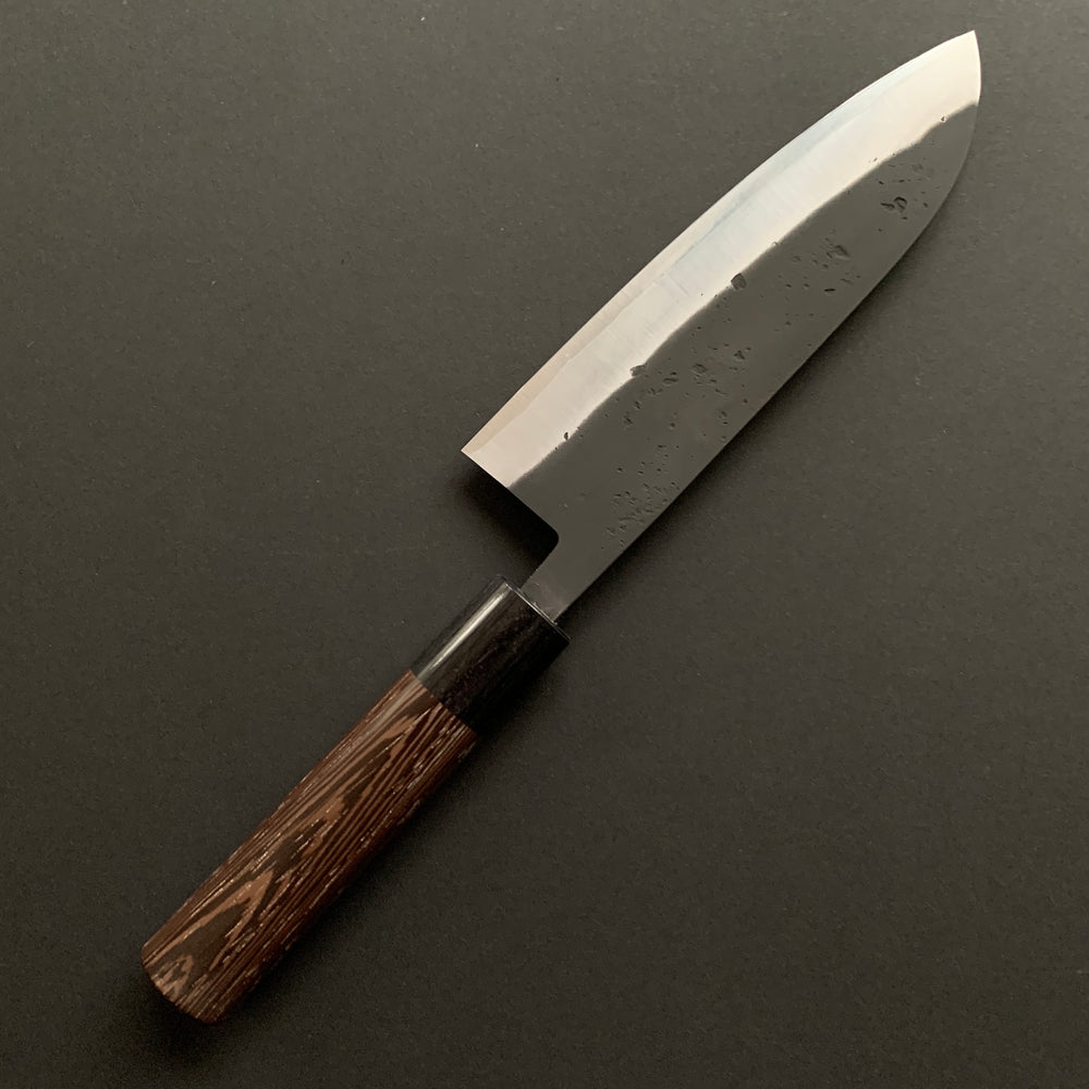 Santoku knife, SLD core with stainless steel cladding, Nashiji and Kurouchi Finish - Ohishi