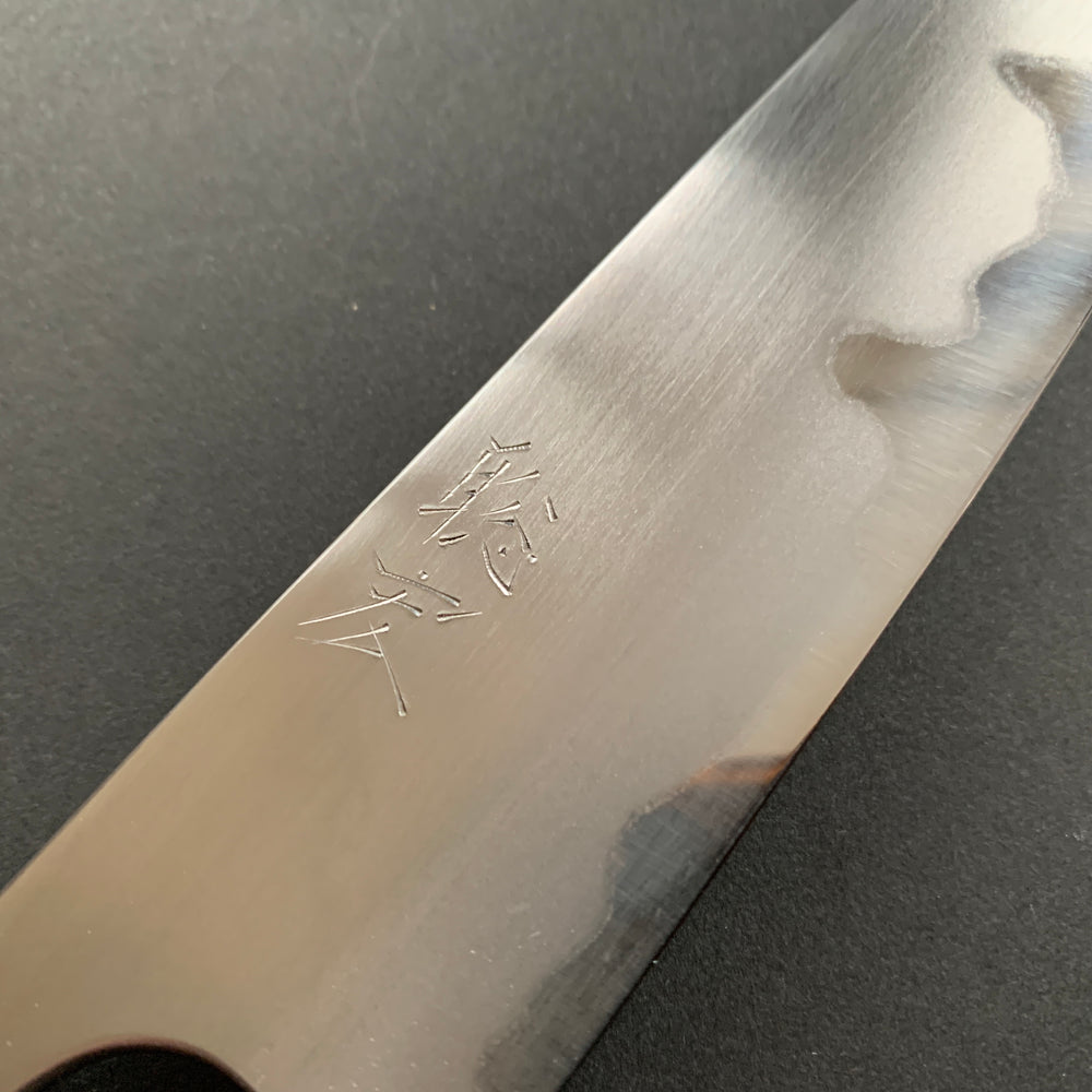 Petty knife, Aogami 2 core with soft Iron cladding, Migaki finish - Wakui