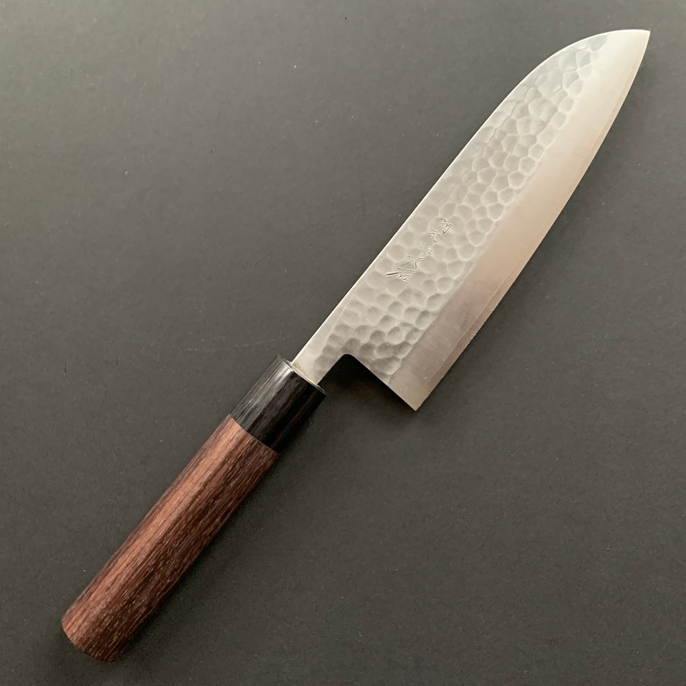 Santoku knife, SLD core with stainless steel cladding, Tsuchime Finish - Ohishi