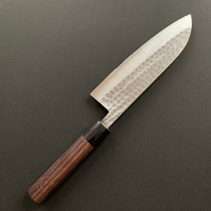 Santoku knife, SLD core with stainless steel cladding, Tsuchime Finish - Ohishi